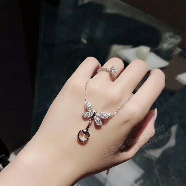 GUCCi飾品 古馳新款蝴蝶項鏈 S925純銀 Gucci小精靈GucciGhost系列 女項鏈  zgbq1119